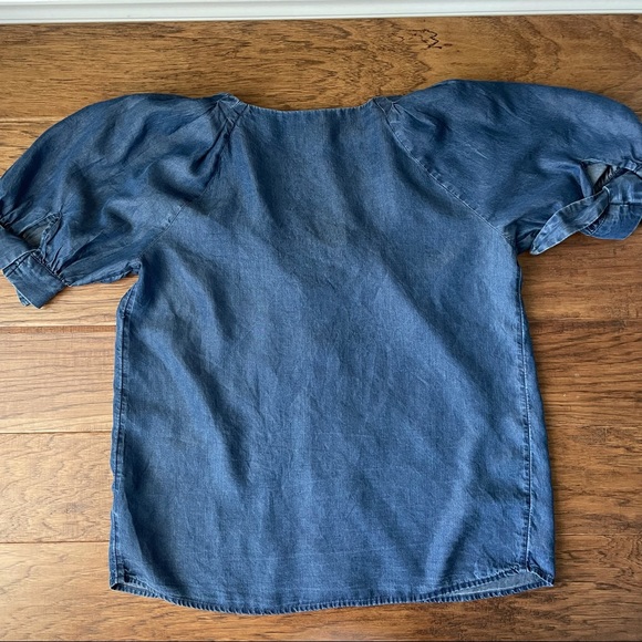 Lauren Conrad chambray button-front top - Picture 3 of 4